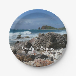 St. Thomas Rocky Beach Paper Plate