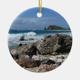 St. Thomas Rocky Beach Tropical Landscape Ceramic Tree Decoration
