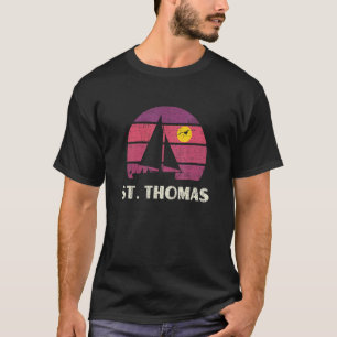 St Thomas Sailing Retro 70s Vintage Sunset Sailboa T-Shirt
