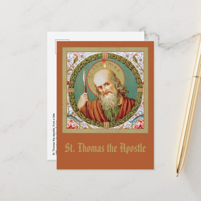 St. Thomas the Apostle (JMAS 12) Postcard (Front/Back In Situ)