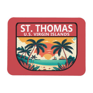 St Thomas U.S. Virgin Islands Retro Emblem Magnet