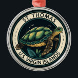 St Thomas U.S. Virgin Islands Turtle Badge<br><div class="desc">St Thomas vector art design. It's known for its beaches and snorkelling spots.</div>