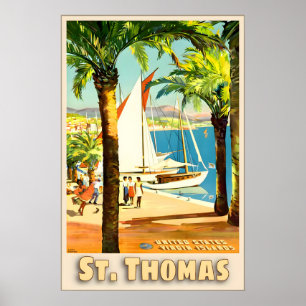 St Thomas US Virgin Islands Caribbean Travel Poster