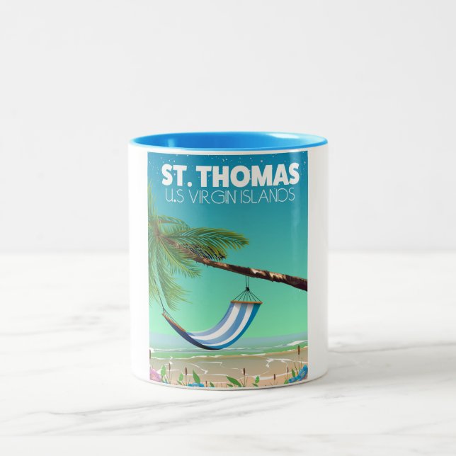 St Thomas US Virgin Islands. Two-Tone Coffee Mug (Center)