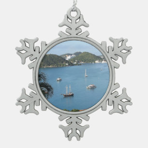 St. Thomas, USVI Snowflake Pewter Christmas Ornament