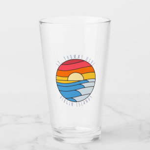 St. Thomas USVI Vintage Beach Sunset Glass