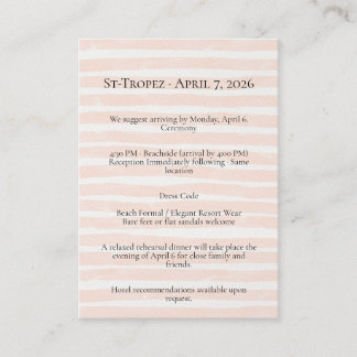 St. Tropez Destination Wedding  Enclosure Card