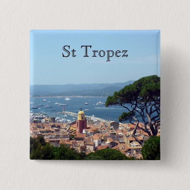 st tropez france 15 cm square badge (Front)