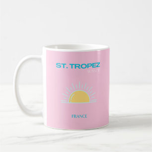 St Tropez, France, Preppy, Pink Coffee Mug