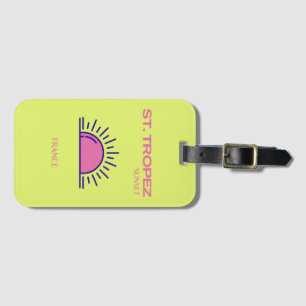 St Tropez, Preppy, Green Luggage Tag
