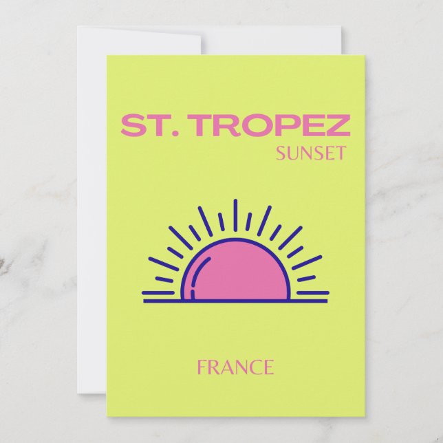 St Tropez, Preppy, Green Thank You Card (Front)