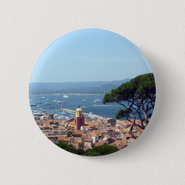 st tropez view 6 cm round badge (Front)