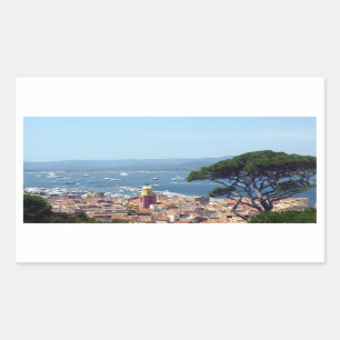 st tropez view rectangular sticker