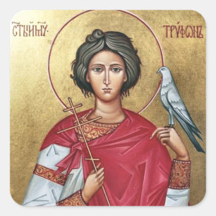St. Tryphon of Campsada Orthodox Icon Square Sticker