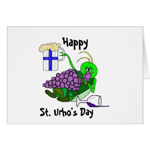 St. Urho Card "Drunk Grasshopper" by Brownielocks