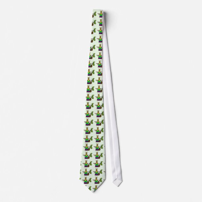 St. Urho "Stick It" Grasshopper Green Neck Tie (Front)
