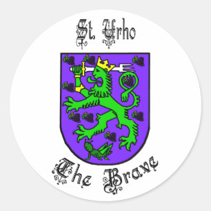 St. Urho The Brave Coat of Arms Stickers