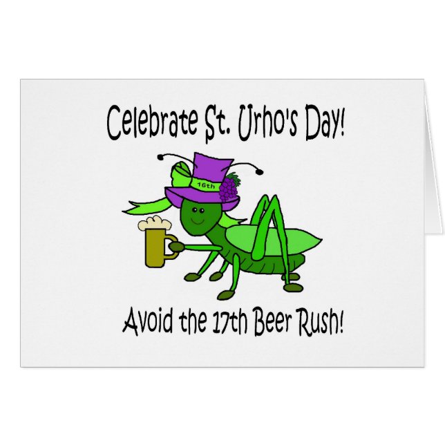 St. Urho's Day Card - Beer Rush (Front Horizontal)