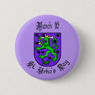 St. Urho's Day Coat of Arms Purple Button