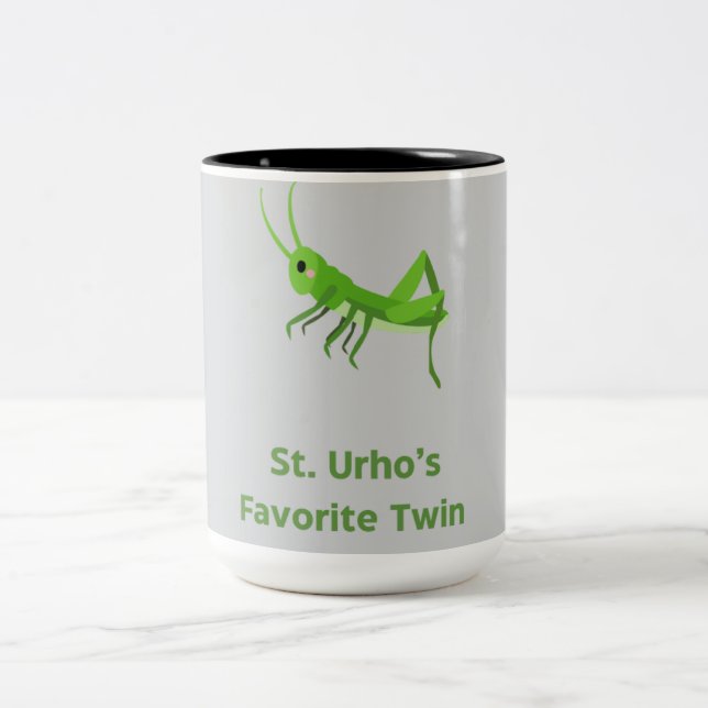 St. Urho's Favourite Twin Grasshopper Two-Tone Coffee Mug (Center)