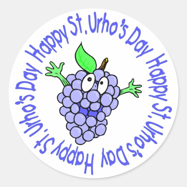 St. Urho's Tees and Gifts for Kids and Adults Classic Round Sticker (Front)