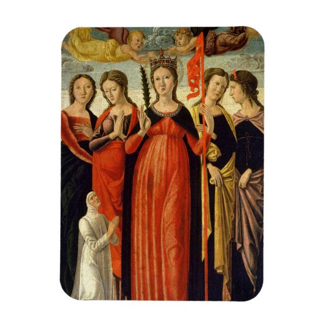 St. Ursula and Four Saints (tempera on panel) Magnet (Vertical)