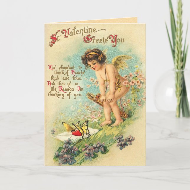 St. Valentine Greetings - Valentine's Day Card (Front)