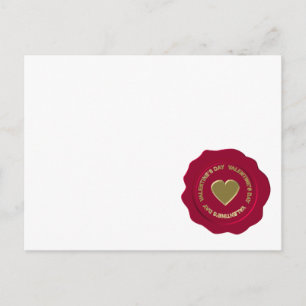 St.Valentine's Day red wax seal Holiday Postcard