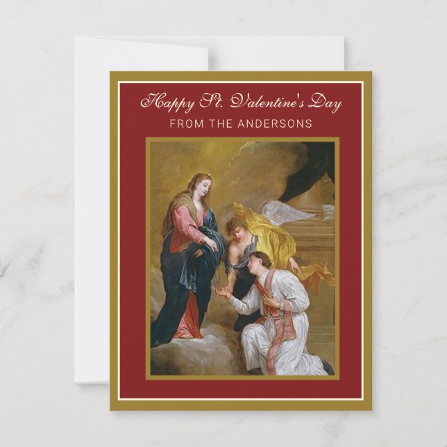 St. Valentines Day Religious Poem Prayer  Card (Front)