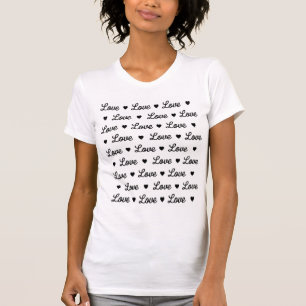 St. Valentines Day White and Black Love  T-Shirt