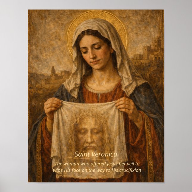 St. Veronica Art Print - Holy Face of Jesus (Front)