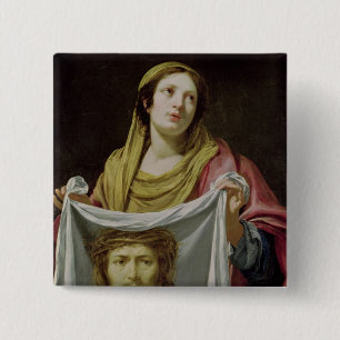 St. Veronica Holding the Holy Shroud 15 Cm Square Badge