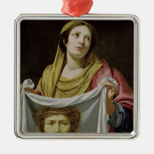 St. Veronica Holding the Holy Shroud Metal Tree Decoration