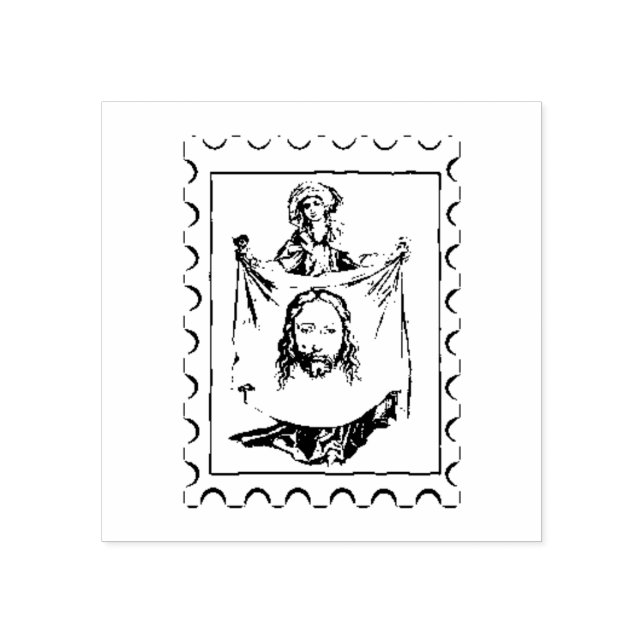 St. Veronica Jesus  Catholic Religious Rubber Stamp (Imprint)