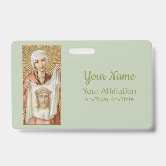 St. Veronica of Jerusalem (JM 60; Style 1) ID Badge (Front)