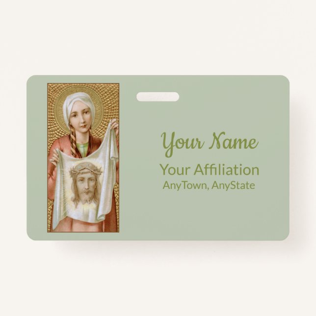 St. Veronica of Jerusalem (JM 60; Style 1) ID Badge (Front)