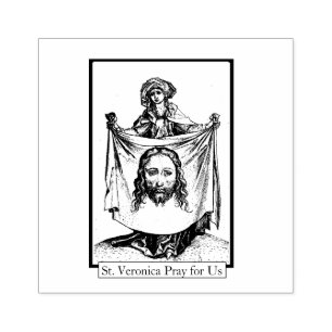 St. Veronica Veil Jesus Religious Catholic Saint Rubber Stamp