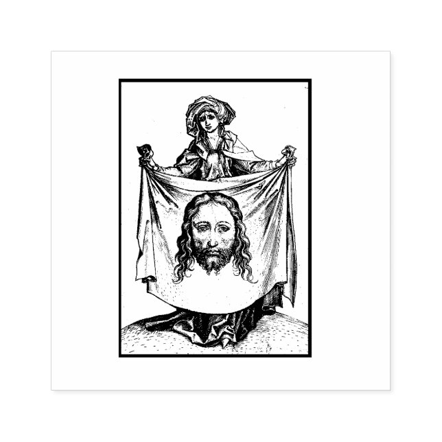 St. Veronica Veil Jesus Religious Catholic Saint Rubber Stamp (Imprint)
