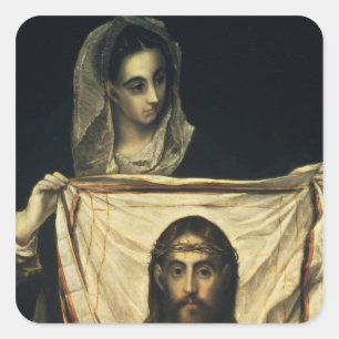St.Veronica with the Holy Shroud Square Sticker
