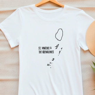 St Vincent and the Grenadines Country Map Outline T-Shirt