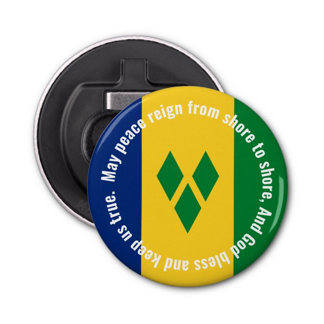 St Vincent and the Grenadines Flag Anthem Vincy  Bottle Opener (Front)