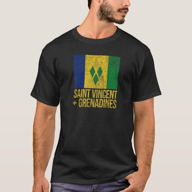 ST VINCENT AND THE GRENADINES FLAG T-Shirt (Front)