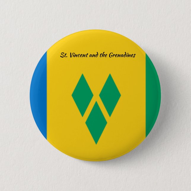St. Vincent and the Grenadines Round Flag Button (Front)