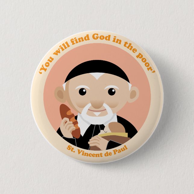 St. Vincent de Paul 6 Cm Round Badge (Front)
