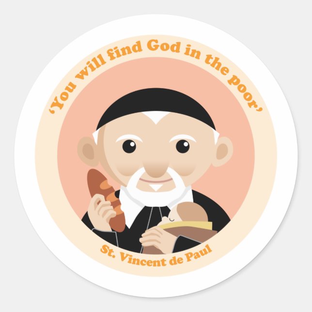 St. Vincent de Paul Classic Round Sticker (Front)