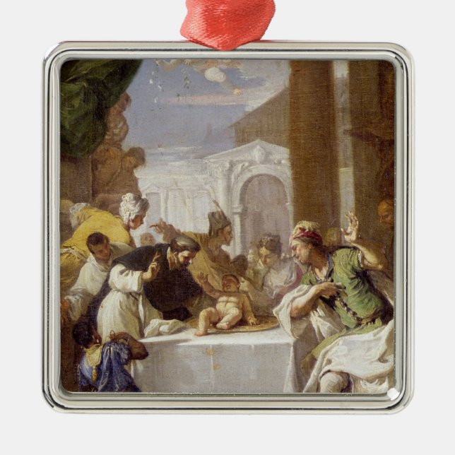 St. Vincent Ferrer performing a miracle Metal Tree Decoration (Front)