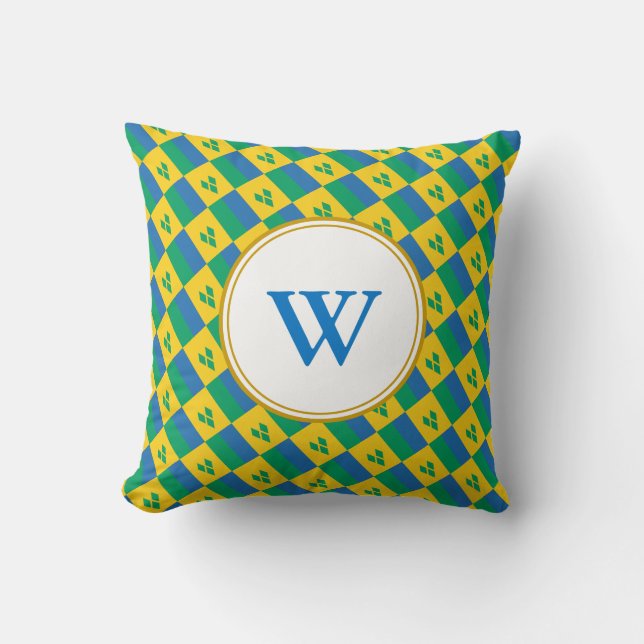 ST VINCENT GRENADINES  Monogram Blessed Nation Cushion (Front)