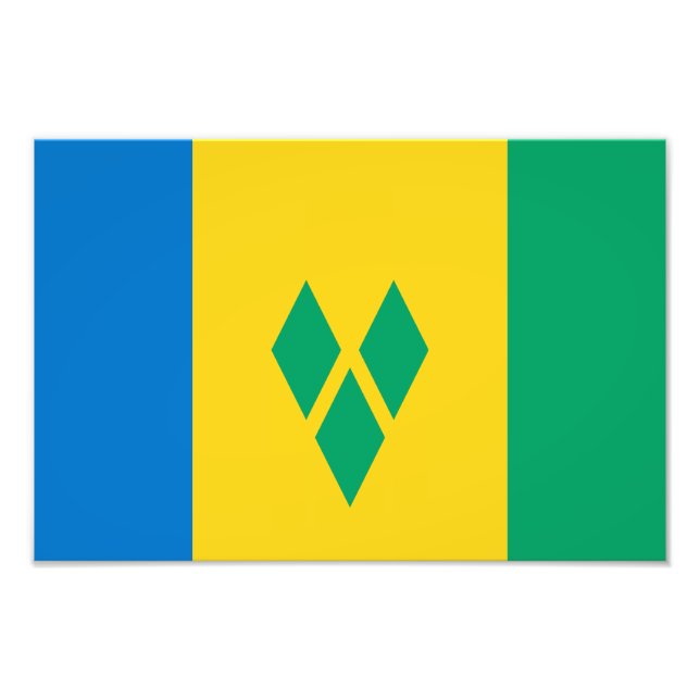 St. Vincent & the Grenadines Flag Photo Print (Front)
