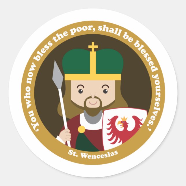 St. Wenceslas Classic Round Sticker (Front)