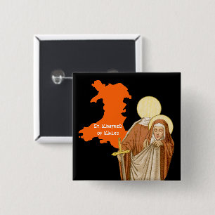 St. Winifred of Wales (P 002) 15 Cm Square Badge